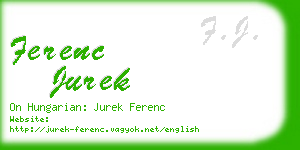 ferenc jurek business card